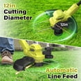 thumbnail image 4 of String Trimmer, 12-inch Cordless Weed Trimmer with Auto Line Feed, 2 X 2.0Ah Battery Powered Weed Eaters, 20V Lawn Edger with 8 Pcs Grass Cutter Spool Line, Fast Charger Included, 4 of 9