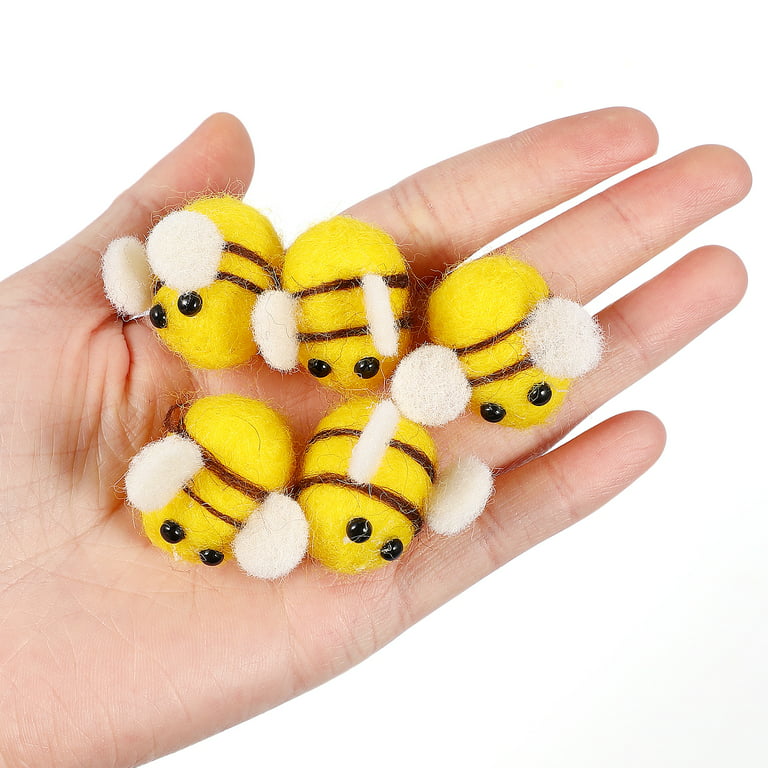 10pcs Wool Felt Bees Decorations DIY Mini Bees Crafts Bee Decorations  Costume Accessories 