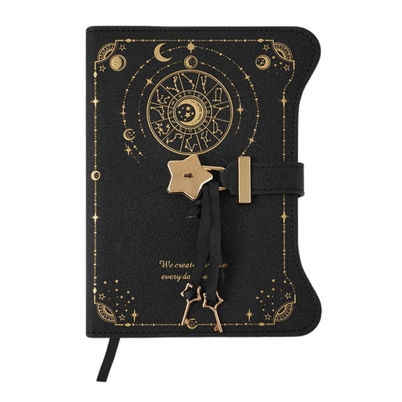 Lynono Retro PU1eatherDiary with Star Lock Lockable Travel Journal Notebook 360 Pages Lined For Daily Writing Note Taking