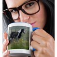 thumbnail image 2 of 3drose, Horse in Nebraska Sandhills, Sunflowers - Us26 Gha0091 - Gayle Harper, 11oz Two-tone Blue Mug, 2 of 6