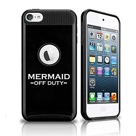Off Apple Ipod - Shockproof Impact Hard Soft Case Cover for Apple (iPod Touch 5th / 6th) Mermaid Off Duty (Black)