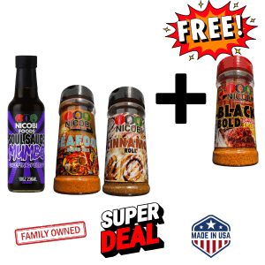 Mumbo Sauce & Seafood Bundle with Free Cajun   Cinnamon – 4-Pack