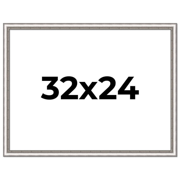 32x24 Frame Silver Real Wood Picture Frame Width 1.25 Inches | Interior Frame Depth 0.5 Inches |