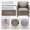 thumbnail image 2 of Gymojoy 5 Pieces Wicker Outdoor Patio Furniture Set, Patio Conversation Set with 2 Lounge Chairs, Side table and 2 Ottomans,Gray, 2 of 10