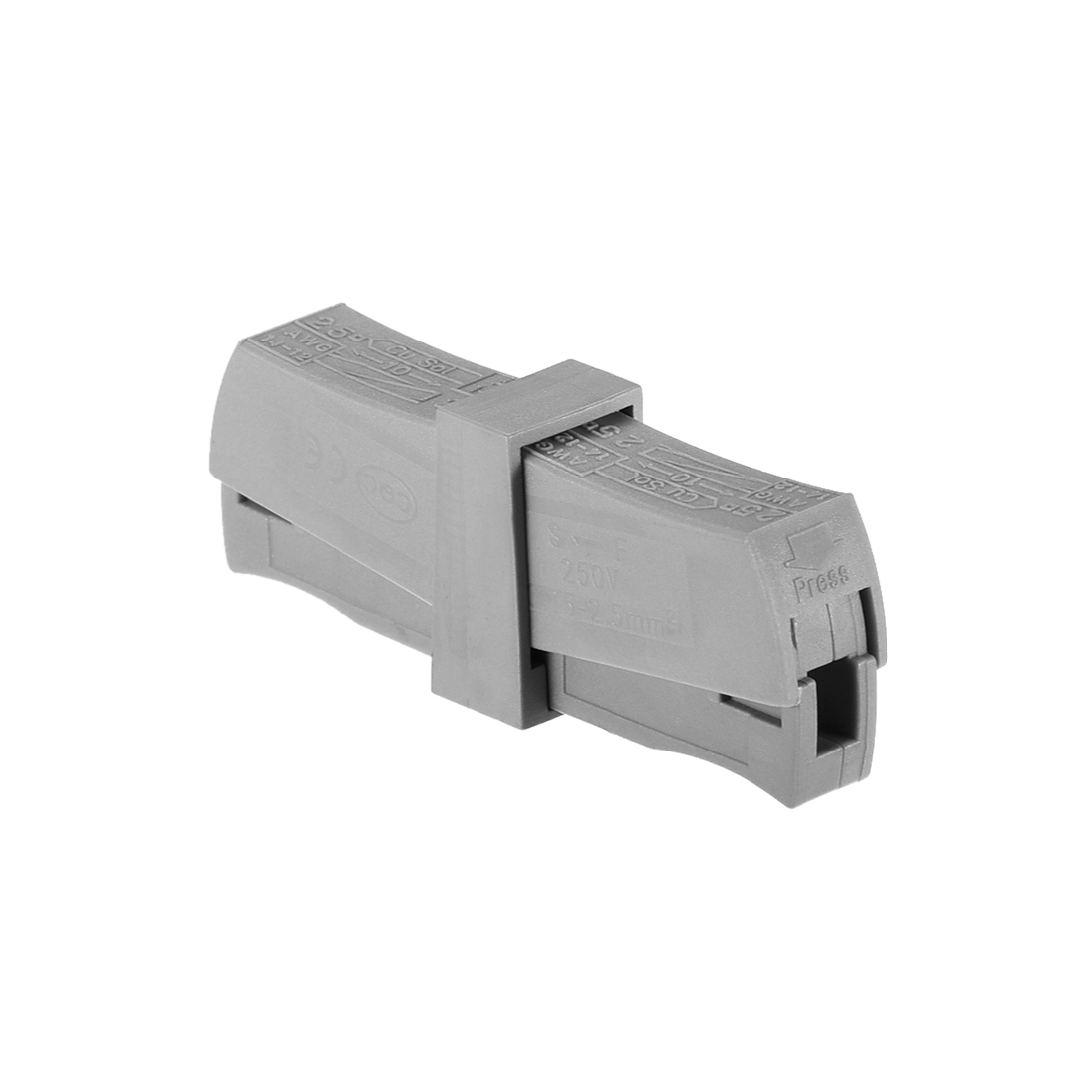 PushIn Electrical Wire Connectors 1412 Awg 1Port 250V Gray 25 Pcs