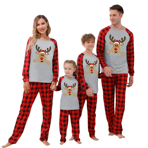 Onlypjs Family Christmas Pajamas Matching Sets – Plaid Long Sleeve Holiday Sleepwear for Women, Men, Couples