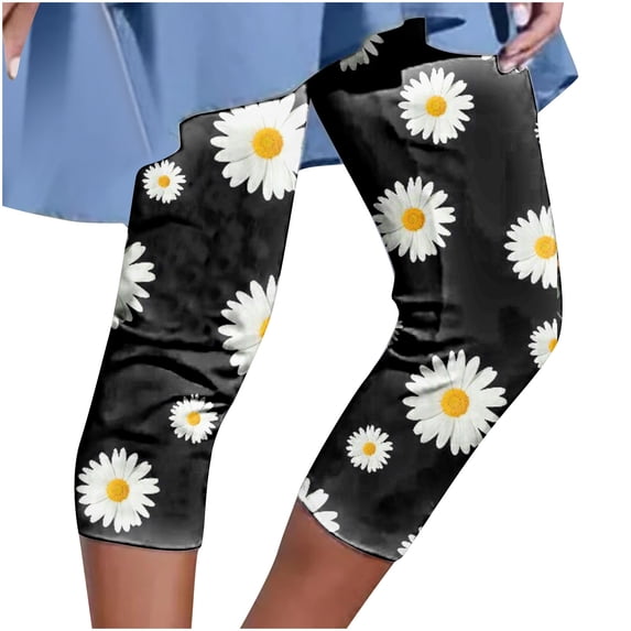 Owordtank Womens Casual Summer Print Trouser Elastic Pants