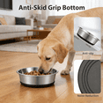 thumbnail image 2 of 2 Pack Stainless Steel Dog Bowls , Silicone Base Anti-Slip, Rust Resistant, Extra Thick Metal Pet Bowls for&nbsp; Large Dogs, 84oz, 2 of 7