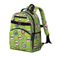 thumbnail image 2 of Football and Blast Green Pattern Cute School Backpack Bag for School with Padded Back and Adjustable Shoulder Straps 15.25"x11.5"x5.25", 2 of 5