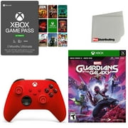 Microsoft Controller for Xbox Series X, Xbox Series S, and Xbox One - Pulse Red - Marvel’s Guardians of the Galaxy, 3-Month Game Pass Ultimate and Microfiber Cleaning Cloth