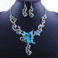 thumbnail image 1 of Necklace Earrings Set Butterfly Fashion Wedding Necklace Rhinestone Earrings, 1 of 10