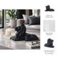 thumbnail image 6 of Geometric Lion Figurine for Home and Bathroom Decor - Modern Resin Animal Sculpture for Office and Room - Bold Statue Display for Living Room, Shelf and Coffee Table Ornament - 8", Black, 6 of 11