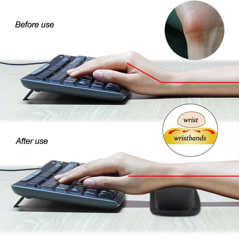 NEX Ergonomic Mouse Pad with Wrist Support, Memory Foam Keyboard Wrist Rest  for Computer, Black (NX-PAD001) 