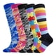 thumbnail image 1 of KAWELL Calcetines de compresión para mujeres y hombres, calcetines hasta la rodilla con soporte de 15-20 mmHg para correr, enfermería, atletismo,5 Pairs-Multicoloured d,Small-Medium, 1 of 5