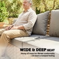 thumbnail image 3 of Outsunny Rattan Wicker Sofa 3-Seater Outdoor Patio Sofa with Cushions for Garden Backyard Porch Gray, 3 of 9