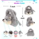 thumbnail image 2 of Bolso DolliBu de peluche con forma de lobo gris, suave, 18 x 18 x 10 cm, juguete, 2 of 7