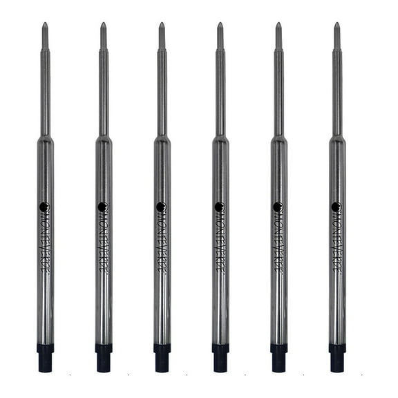 Monteverde Ballpoint Pen Refill Medium Point Black Ink 6 Pack (W133BK)