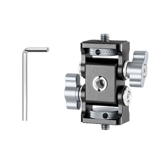 AOOOWER Two Head Camera Stabilizers Supports 1/4” Devices with Adjustable Angled