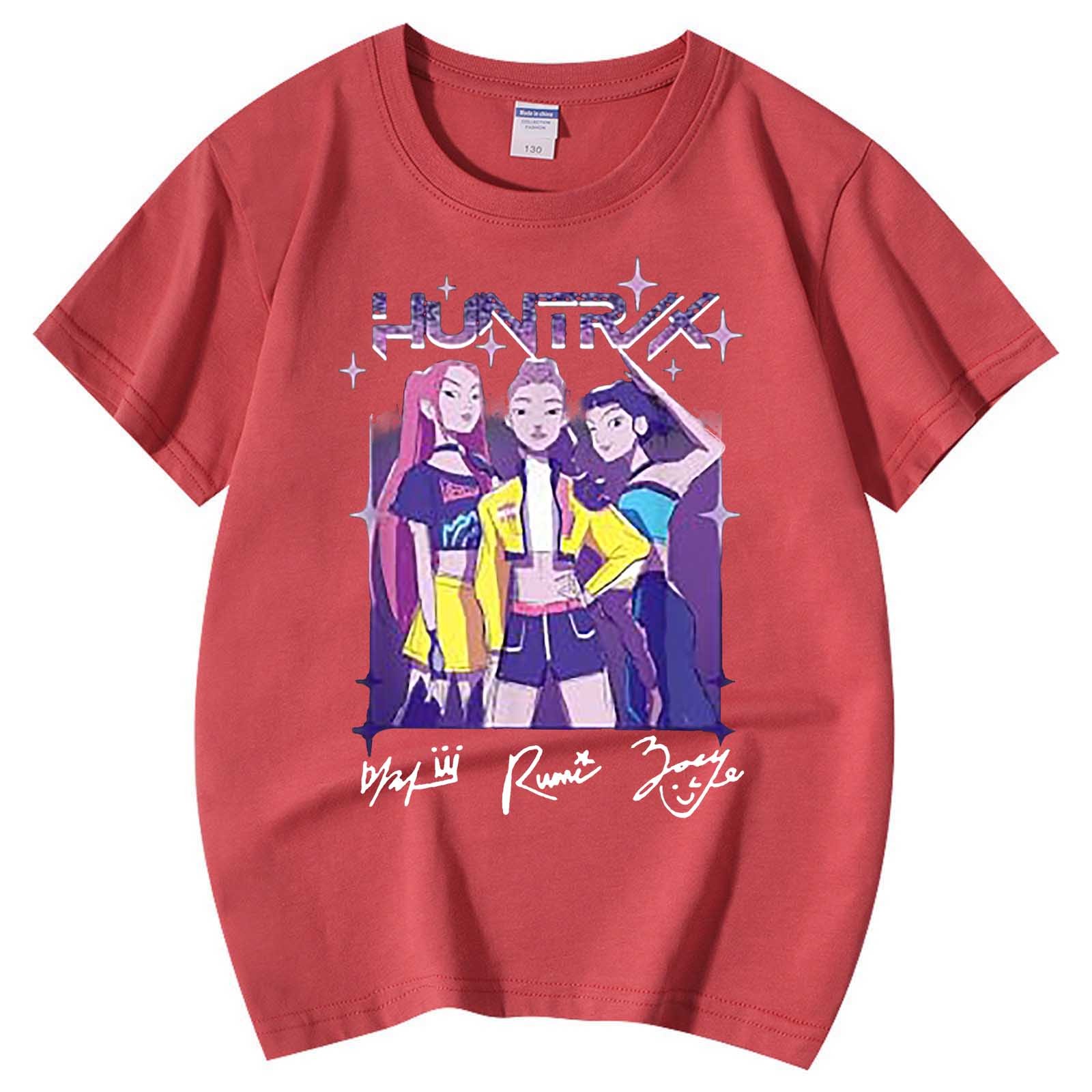T-shirt Kpop Demon Hunters Pour Fille - Haut Décontracté Manches Courtes - Taille 110 à 160 - Cadeau Fans