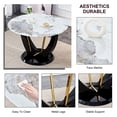 thumbnail image 3 of Juiluna 48" Sintered Stone Dining Table With MDF Legs Imitation Marble Desktop Circular Modern Dining Table For Living Room Restaurants, 3 of 9