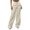 Beige, variant on Kureaily Women's Casual High Waisted Tie Side Plicated Wide Leg Pants Women Stretchy Trousers