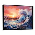 thumbnail image 2 of Designart "Sunrise Over Kanagawa Wave In Japan I" Ocean Floater Framed Wall Art Prints, 2 of 5