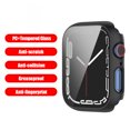 thumbnail image 1 of Para Apple Watch 7 41mm Funda protectora de pantalla de película de vidrio templado (Negro), 1 of 9