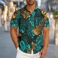 thumbnail image 2 of Wyobmus Hawaiian Shirt for Men Oversized Summer Beach Short Sleeve Lapeled Shirts Casual Button Down Tropical Beach Shirt S-5Xl D-Light Blue, 2 of 5