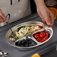 thumbnail image 4 of 2 Nonrust Steel Childrens Plates Efficient User Friendly Dishware Set For Kids Break Resistant Smooth Brims Easy Cleaning Finishes Perfect For Family Dining Travel Use, 4 of 8
