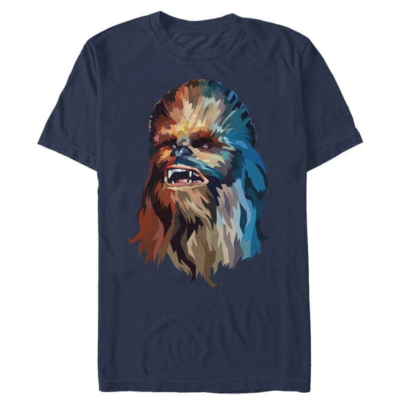 Men's Star Wars Chewbacca Art Graphic Tee Navy Blue Medium