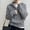 Grey, variant on Sweaters for Women Notched Collar Loose Quarter Zip Pullover Long Sleeve Cable Knit Winter Solid Tops