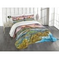thumbnail image 3 of Ambesonne Scenery Quilted Bedspread Set 3 Pcs, Cartoon Dream Castle, Queen Size, Multicolor, 3 of 5