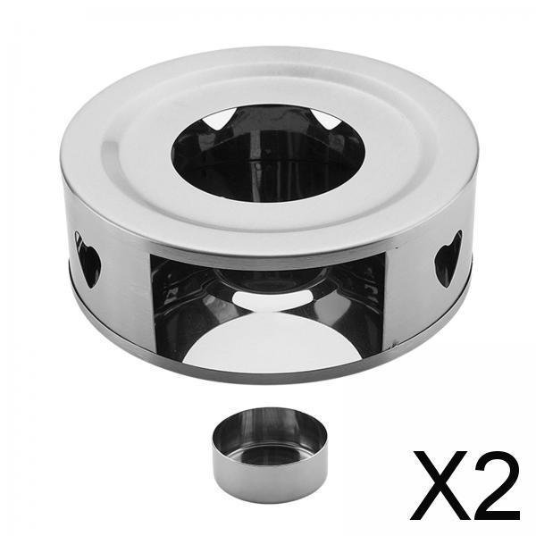 2x Base Calefactora de Tetera de Acero Inoxidable, Calentador de Tetera con Marco Hueco, Calentador de Luz para Té, Soporte de Base Calefactora para , 2 piezas