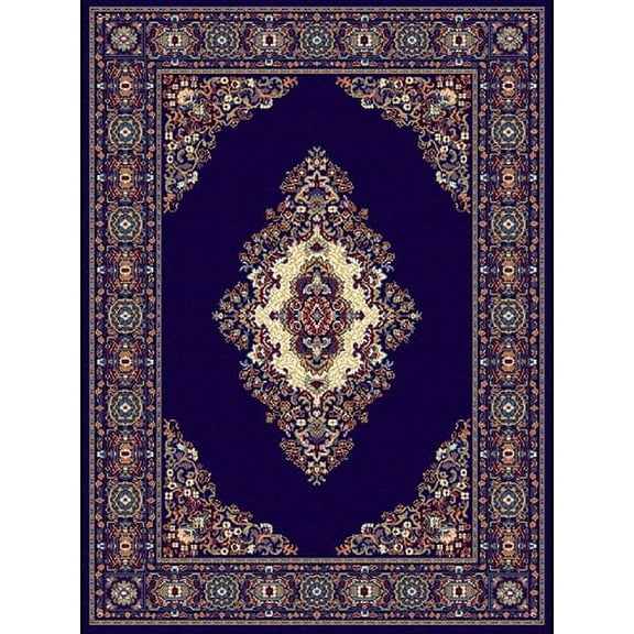 Designer Home Urban Area Rug 040-35364 Cathedral Navy Medallion Floral 5' 3" x 7' 6" Rectangle