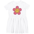 thumbnail image 3 of Inktastic Smiley Face Flower Cute Pink and Yellow Girls Toddler Dress, 3 of 5
