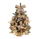thumbnail image 3 of Mini árbol de Navidad artificial de mesa con luces para jardín, granja y bar. Dorado, 3 of 9