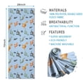 thumbnail image 2 of Blue Dinosaurs Leaves Pattern Hot Yoga Mat Towel Non Slip for Hot Yoga - Quick-Drying Yoga Mat Cover with 4 Corner Pockets with Travel Bag - Hot Yoga Towel Non Slip 70"x26", 2 of 6