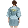 thumbnail image 7 of LYMAYTER S-2XL Womens Fashion Bathrobe Birthday Satin Short Robe New Gold Glitter Kimono Robe, 7 of 7