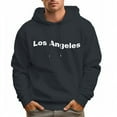 thumbnail image 4 of Men's 100% Cotton Los Angeles Letters Hoodie 330g Heavy Pocket Hood, 4 of 15
