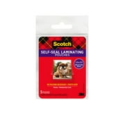 Scotch Self-sealing Laminating Pouches, 5 Count, 2.5" x 3.5", 9.5 mil Thick