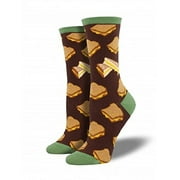 Socksmith Womens' Novelty Crew Socks "Grilled Cheese" - 1 pair (Brown)