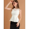 thumbnail image 2 of INSPIRE CHIC Women's Lace-Paneled Sleeveless Peplum Top, 2 of 6