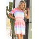 thumbnail image 4 of ABPHQTO Vestido de mujer con cuello en V y cordón de rayas multicolor, 4 of 5