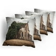 thumbnail image 5 of Ambesonne Rustic Throw Pillow Cover 4 Pack, House Rural Ivy, 18", Beige Green, 5 of 7