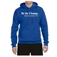 thumbnail image 2 of Inspirational Quote Be the Change by Mahatma Gandhi 1913 Unisex Graphic Hoodie Sweatshirt, Royal, Medium, 2 of 3