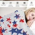 thumbnail image 3 of Creowell 4th of July Throw Blanket American Flag Blue and Red Stars Throw Blankets Memorial Day Independence Day Patriotic Lightweight Cozy Flannel Blanket for Couch Sofa Bed Home Decor White, 3 of 6