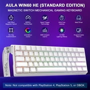 Aula WIN60 HE 60% Mechanical Keyboard Wired, Hall Effect Gaming Keyboard Magnetic Switch Hot Swappable, Adjustable Actuation Rapid Trigger Mode 8000Hz Polling Rate, RGB Keyboard 60 Percent Design