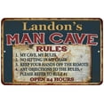 thumbnail image 1 of Landon's Man Cave Rules Chic Rustic Green Sign Home 8x12 Metal 108120049458, 1 of 1