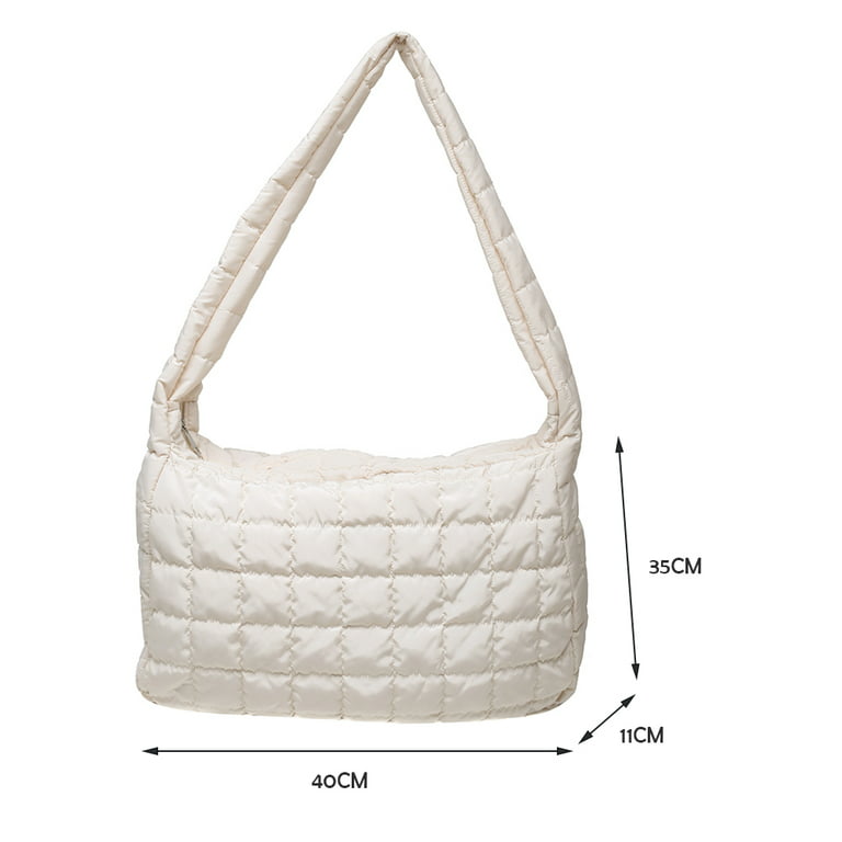 Lotpreco Women Padded Shoulder Bag Luxury Check Tote Bag Soft