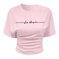 thumbnail image 2 of Kids T Shirts Short Sleeve Crew Neck Shirts Ruched 9-10 Years Girls Clothes, 2 of 4